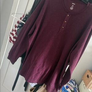 Sonoma Maroon Henley Shirt 2xl